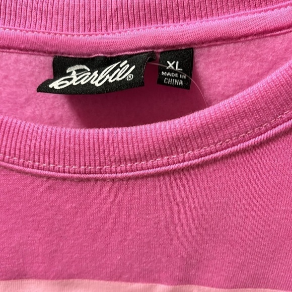 NWT! BARBIE IN SANTA HAT PINK FLEECE CHRISTMAS JUNIORS SWEATSHIRT - Picture 3 of 8